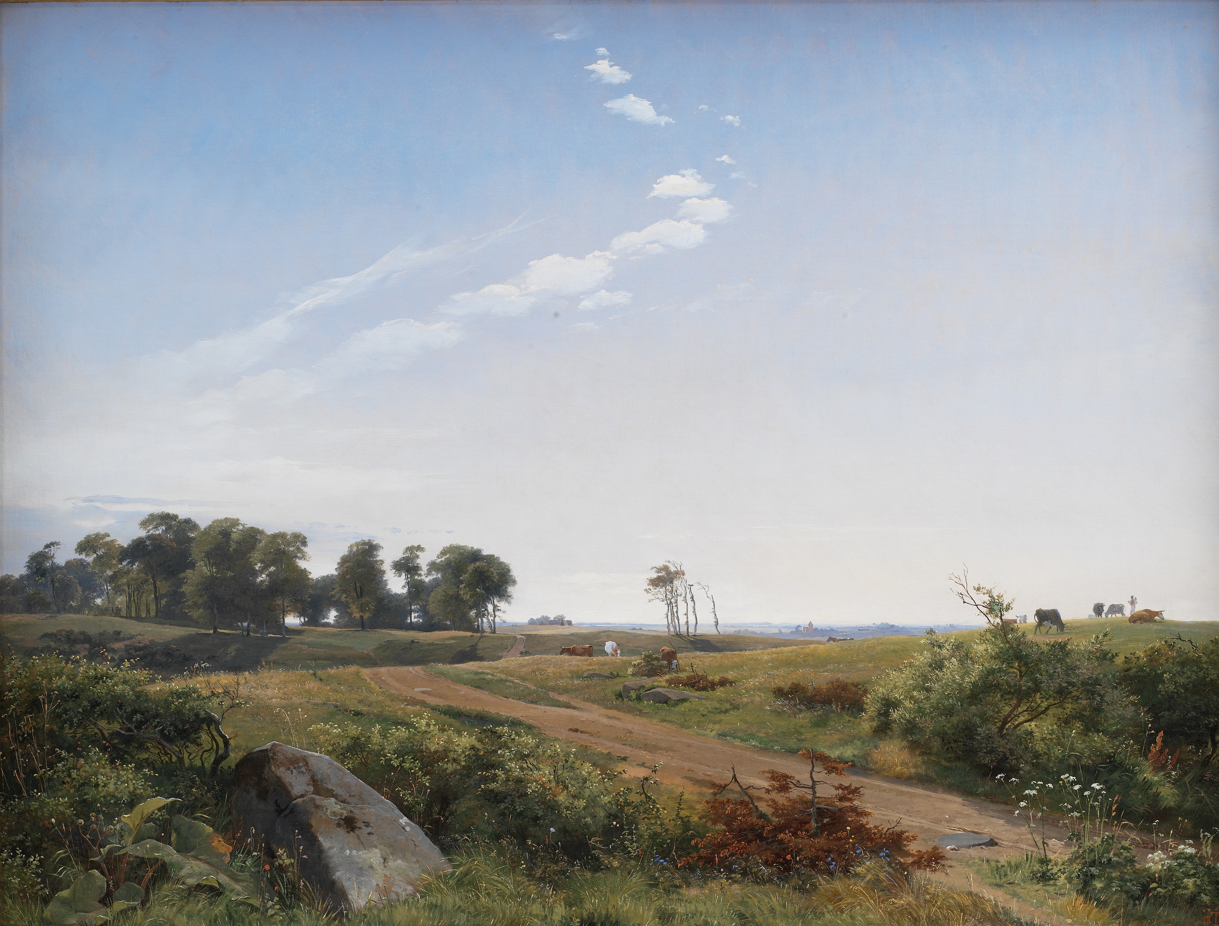 J. Th. Lundbye Sjaellandsk landskab. Aben egn i det nordlige Sjaelland 1842. Statens Museum for Kunst