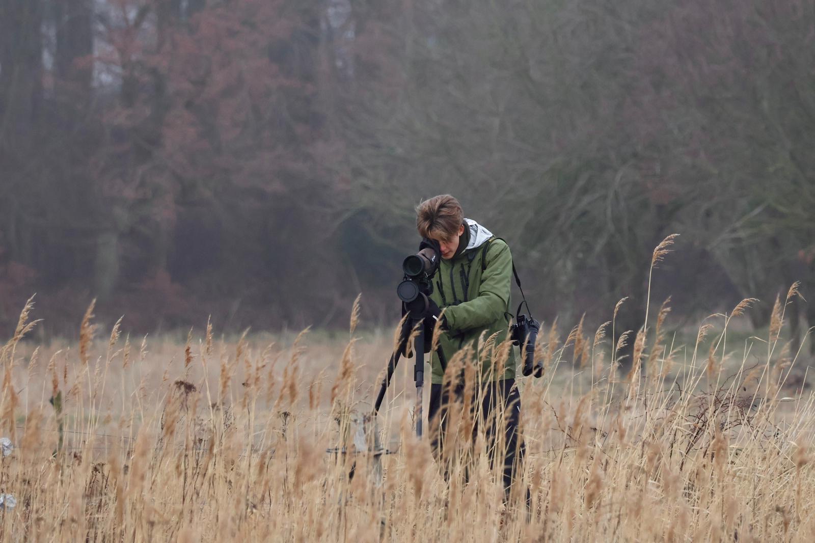 Kongeligt syn, da Gustav fik kejserørn i kikkerten
